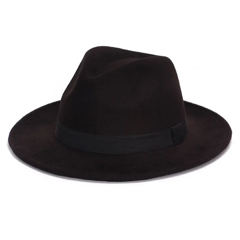 

The Latest Autumn Winter Polyester Ladies Fedora Hat Wide Brim Solid Color Fedora Hat For Woman Red Bucket Hat 57-58CM