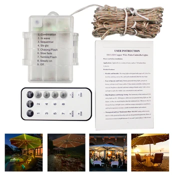 

1. 104 Leds RGB LED Strip String Lights With Remote Control High Bright Copper Wire Home Decro Umbrella String Light New