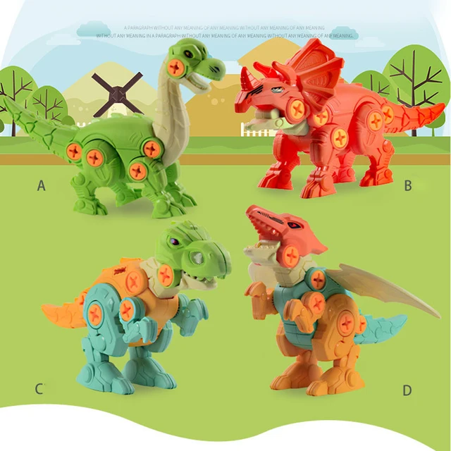 A set of Dinosaur Model Children's Educational DIY Assembly Dinosaur Toy Disassembly Screw Animal Model Set Assembly Toy 3