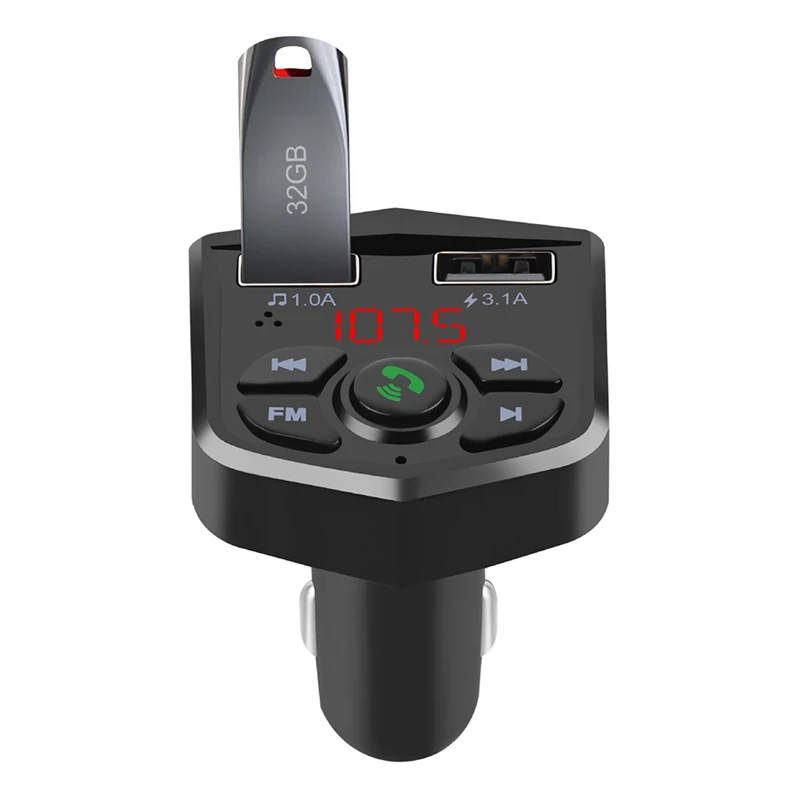 Автомобильный Bluetooth fm-передатчик, беспроводной комплект Hands Free, MP3 музыкальный плеер, поддержка TF карты, 5 В, 2.1A, USB, прикуриватель, автомобильное зарядное устройство