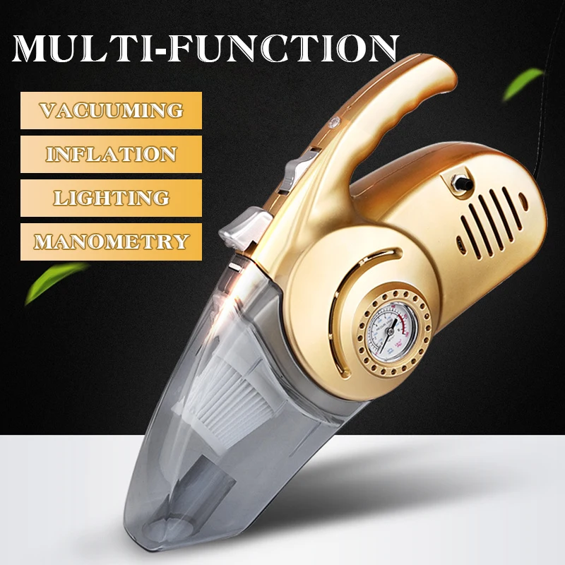 US $27.99 12V Car Vacuum Cleaner 4 In 1 Multi Function Digital Display Car Dual Use Portable Car Auto Inflatable Pump Air Compressor