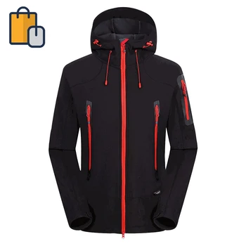 

New Men's Outdoor Sports Travel Jacket Winter Soft Shell Hiking Hooded Camping Hiking Ski Waterproof Men's Windbreaker Jacket