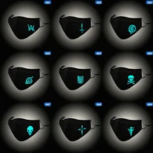 Мужская и женская дышащая маска для рта, хлопковая маска для лица, противопылезащитная маска PM2.5, светящиеся маски