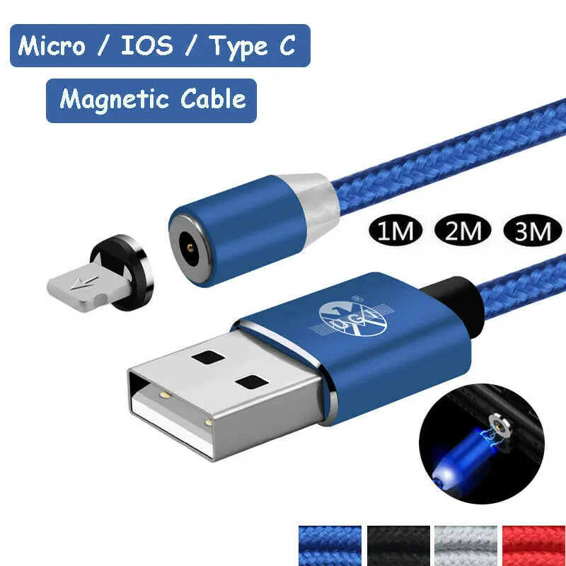 UGI 2.4A Магнитный USB кабель для быстрой зарядки Micro IOS type C 1 м 2 м 3 м для мобильного телефона для iPhone huawei Sumsung Xiaomi LG G5 G6 G7