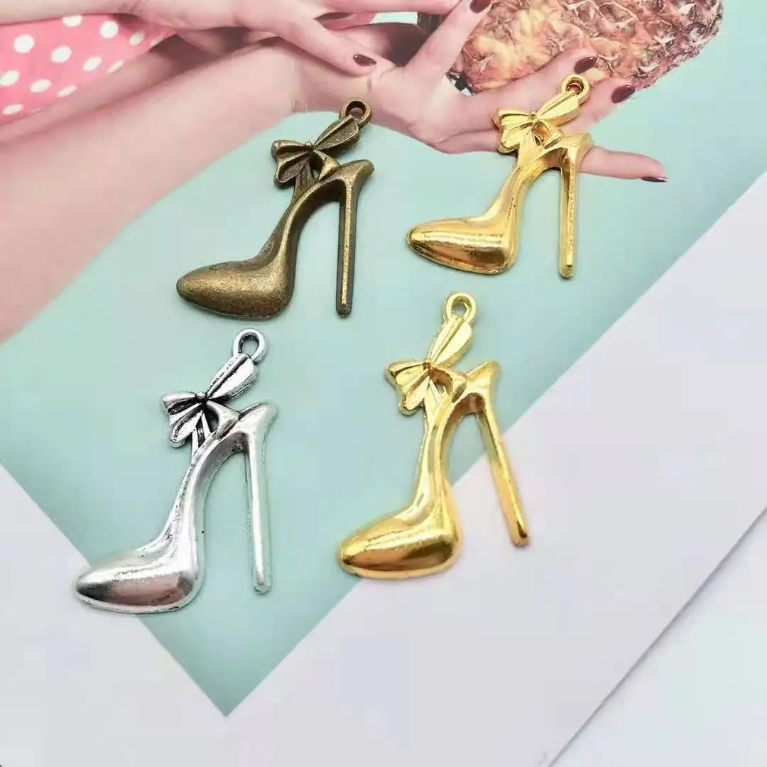 

Fashion 20 pcs high-heeled shoes Pendants fit DIY handmade necklace earring bracelet charms Jewelry Making