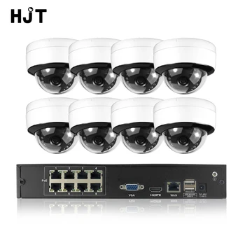 

HJT H.265 POE 2.0MP 8CH IP Camera Kit 8CH POE NVR Metal Dome CCTV Camera Motion Detection Seetong APP