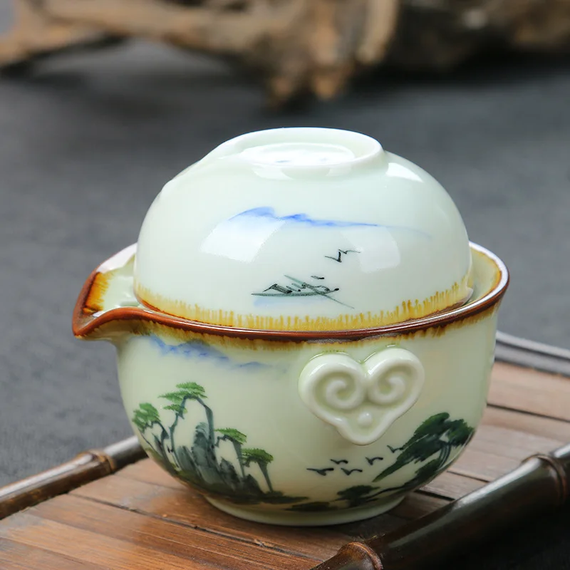 1 горшок чашка Gaiwan расписанный вручную фарфоровый чайник для чая гайвань чайный
