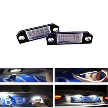

NEW Car Styling 2 Pcs / set LED License Plate Light Bulbs Car Interior Lights Pure White Color For Ford Focus MK2 C-MAX 03-08