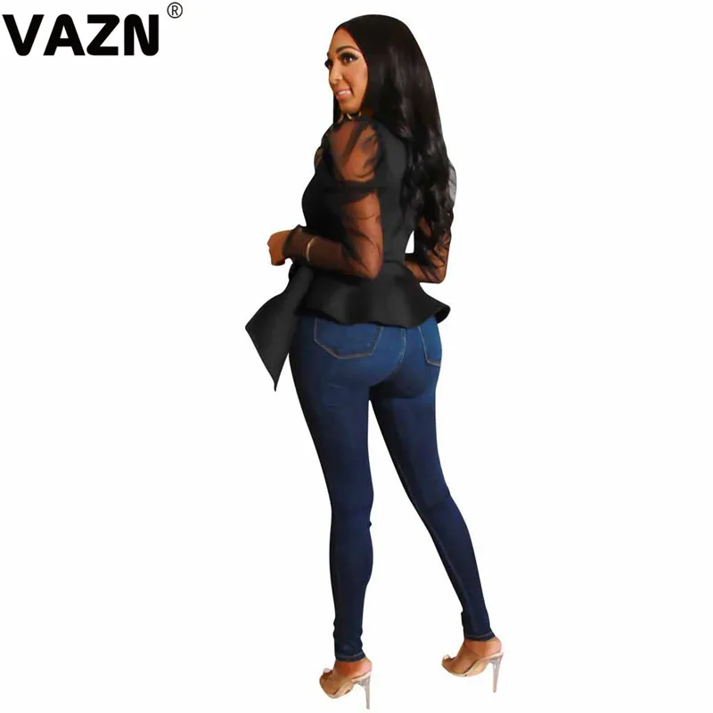 VAZN LO6243, новинка, для молодых леди, для заметок, сексуальная, Клубная, для взрослого возраста, модная, однотонная, длинный рукав, бандаж, глубокий v-образный вырез, женская, дикая, Джокер, верхняя одежда