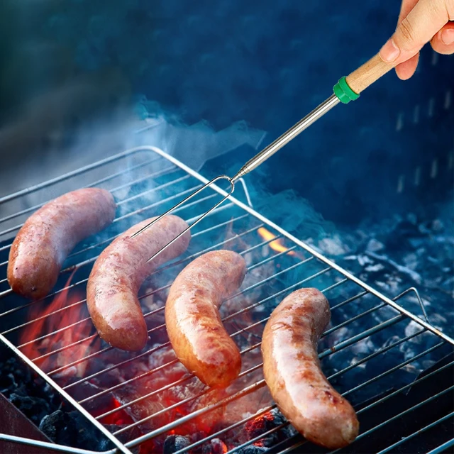 8Db/Set Rozsdamentes Acél Bbq Mályvacukrot Pörkölő Botok Kemping Edények Kibővítése - Image 5