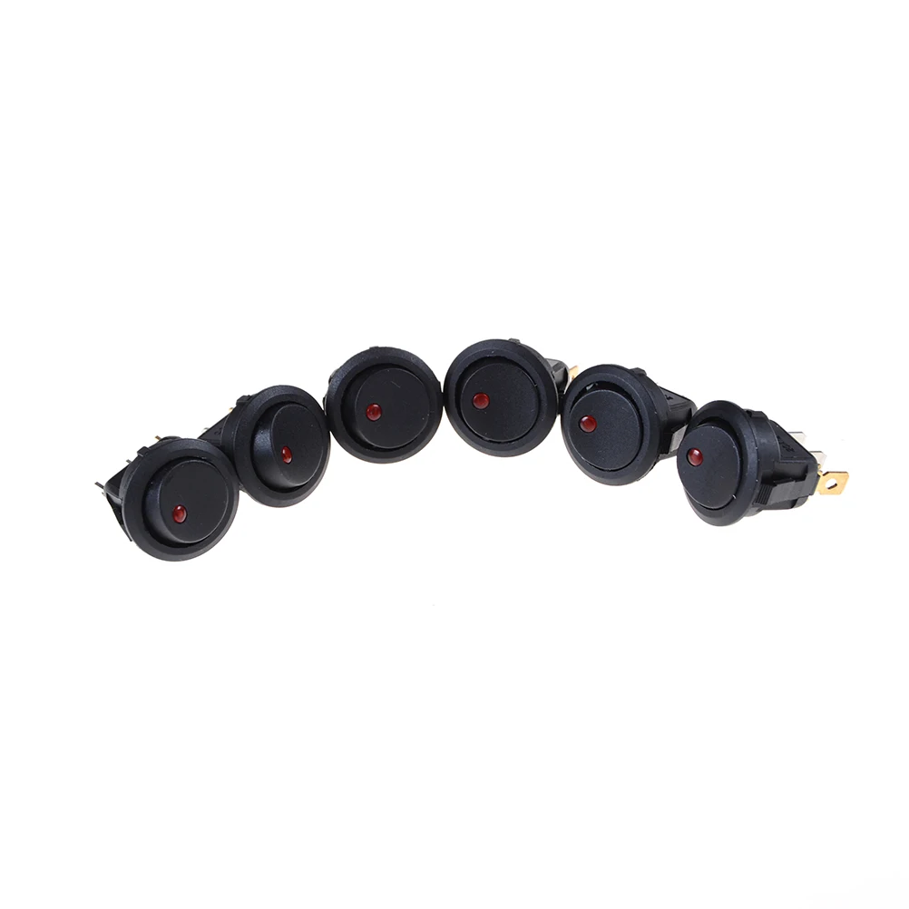 

ZLinKJ 1pcs black 12V LED Dot Light Car Boat Round Rocker ON/OFF SPST Switch