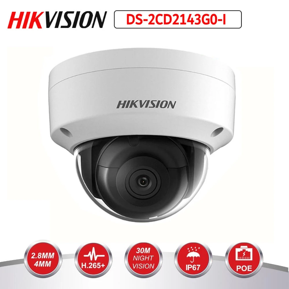 HIkvision оригинальная DS 2CD2143G0 I 4 МП купольная сетевая камера POE H.265 IR 30 м IP67 слот для sd