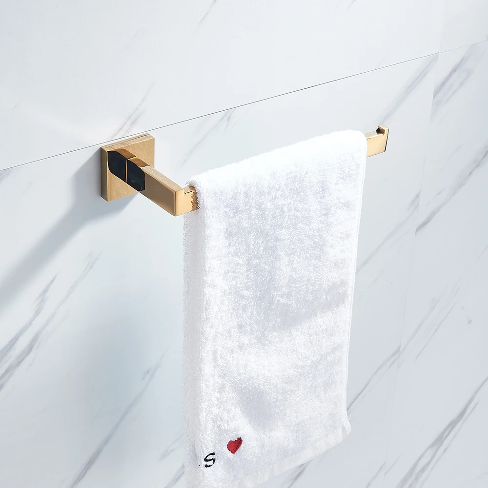POIQIHY Gold Bathroom Accessory Set Robe Hook Towel Bar Toilet Roll Paper Holder Towel Ring Wall Mounted SUS304 Stainless Steel bathroom accessories