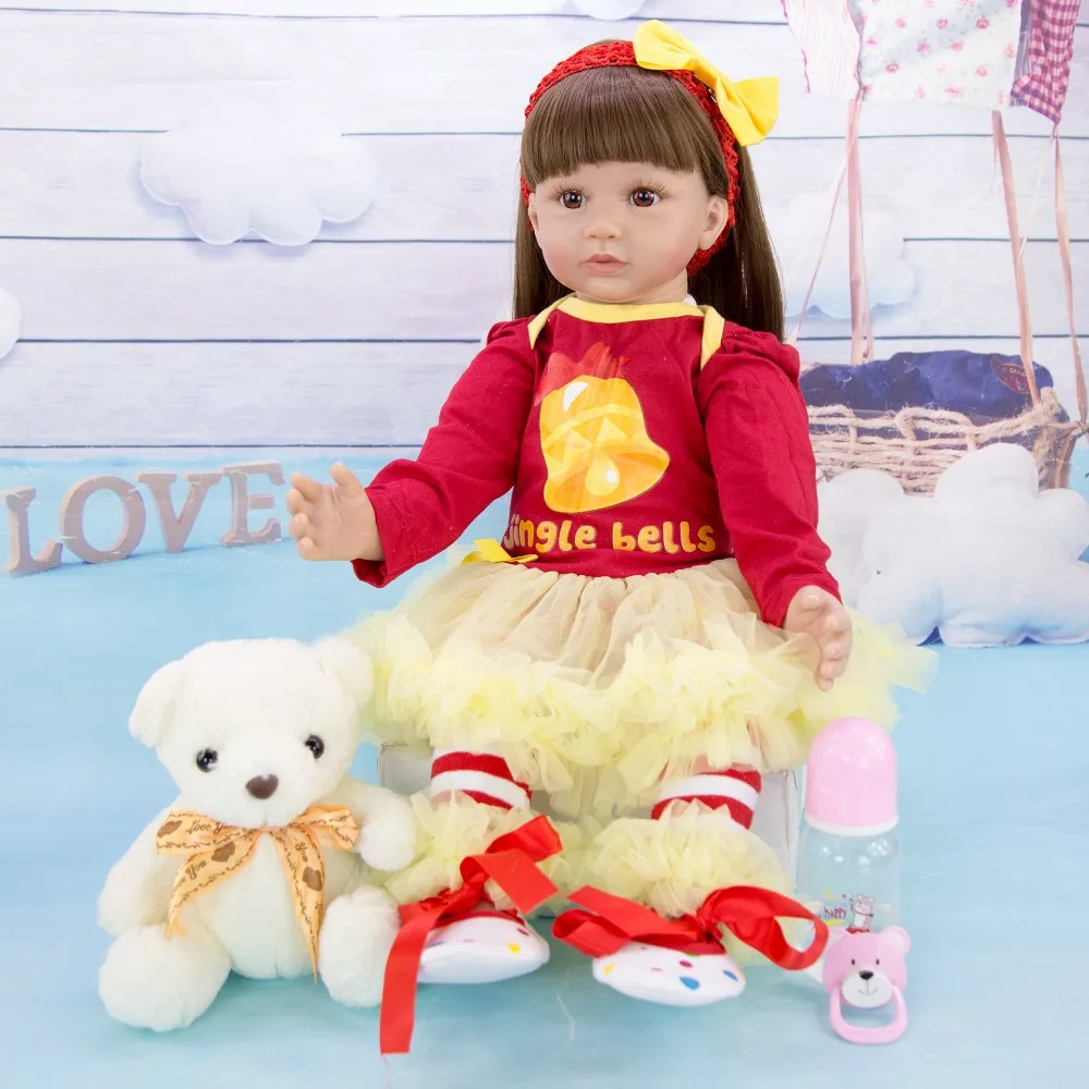 60 см bebe Reborn Малыш кукла ткань тело силиконовые конечности принцесса девочка детские куклы подарок на день рождения ребенок играть дом игрушка