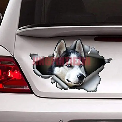 

Cartoon Car Sticker Black and White Husky Car Decals, Car Decorations, Car Stickers, Husky Stickers Vinyl Stickers, Suitable