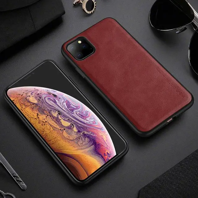 X-level кожаный чехол для Iphone 11 Pro Max ультра-светильник мягкий силиконовый край задняя крышка телефона для Iphone 11 Pro Чехол Iphone11 - Color: Wine Red