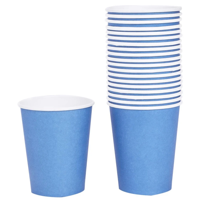 40 шт бумажные стаканчики(9 унций)-простые твердые цвета посуда для вечеринки в честь Дня Рождения питание, 20 шт синий и 20 шт красный