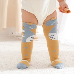 Spring Winter Baby Boys Girls Cartoon Long Stocking Socks 0-3Years Toddler Children  Non-slip Combed Cotton Over Knee High Socks