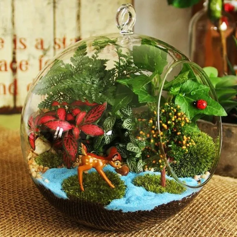 Новая стеклянная бутылка с плоским дном для Моха,, стеклянная бутылка для хранения