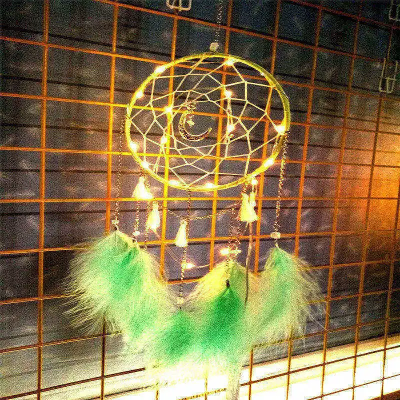 Ловец снов, китайский колокольчик Индийский стиль перо кулон Ловец снов настенное украшение для дома подарок - Цвет: Green