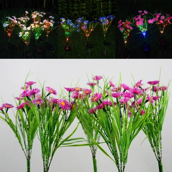 

Garden Decoration Solar Led Light Chrysanthemum Lights Flower Lawn Lamp Outdoor Colorful Wild Flower Landscape Courtyard Decor