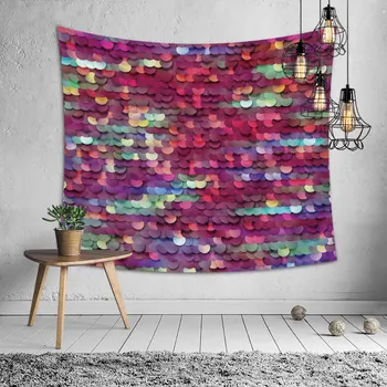 

Fish Scale Rainbow StarsTapestry Wall Hanging Painted Carpet Decorative Background Table Cloth Decor Mandala Bohemian Wall Decor