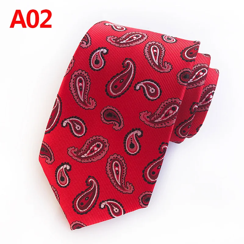 Necktie Мужской Жаккардовый тканый галстук в горошек с узором пейсли для свадебной вечеринки, обтягивающий галстук из полиэстера 8 см, шелковый галстук с цветочным узором, деловой ГАЛСТУК - Цвет: Necktie