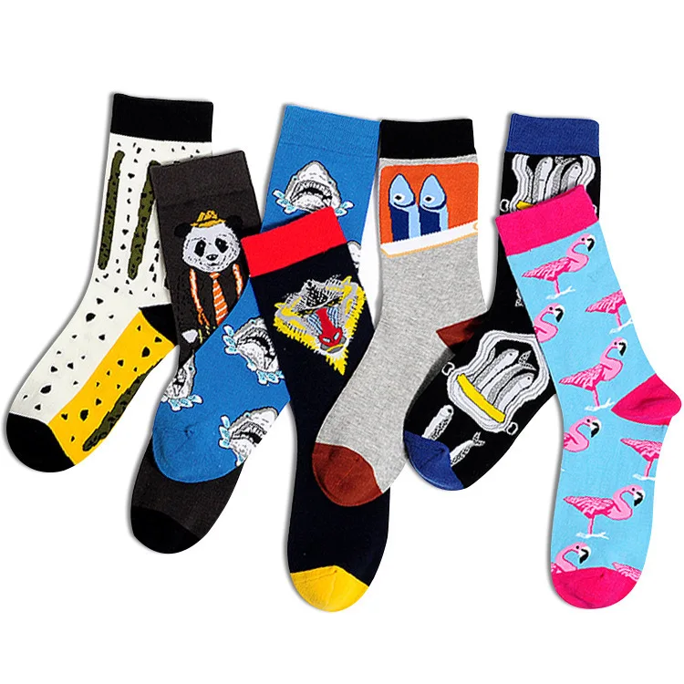 

2019 date men dress color comfortable pair roller skateboard for causal reason funny wedding socks socks shark geometry