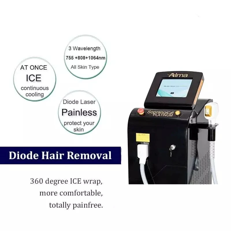 Заводская цена 1200 Вт Alma Laser Soprano Ice Platinum с тройной длиной волны 755 808 1064 сопрано