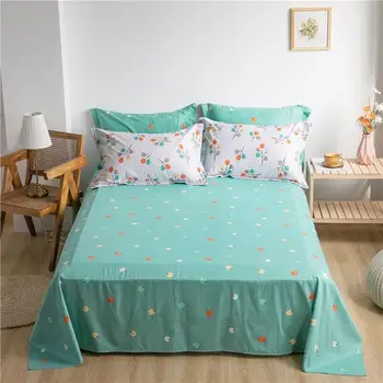 

100% Cotton New Bed Sheet Bed Linen Mattress Covers Flat Sheet Bedsheet King Queen full king size