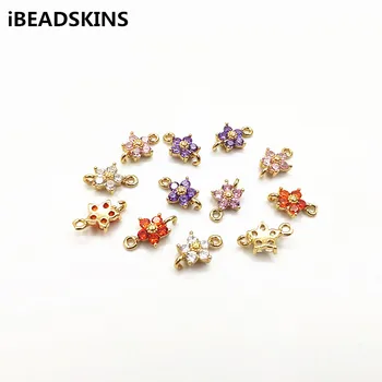 

New arrival!13x8mm 50pcs Copper with Cubic Zirconia Flower Connectors for earrings accessories,Earring parts,jewelry making DIY