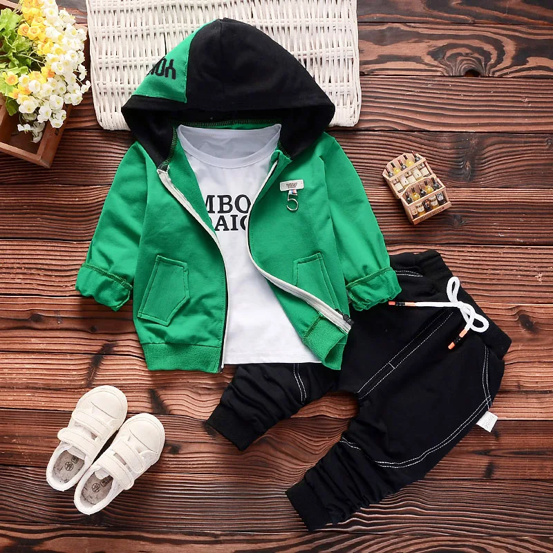 

2018 Autumn Korean-style New Style Applique Three-piece Set BOY'S Girls CHILDREN'S Suit Lettered Autumn Clothing