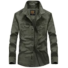 

High Quality Men's 100% Pure CottonMilitary Shirts Breathable 2021 Fall Warm Business Men Long Sleeve Shirt Sports Hiking Shirt