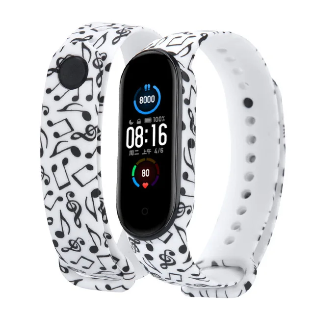 Graffiti style Strap For XiaoMi Mi Band 3 4 5 6 Silicone Wrist Strap For XiaoMi MiBand 6 sports strap for mi band 5 3 4 bracelet