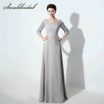 

Elegant Lace Mother of the Bride Dresses Half Sleeve Chiffon Long Evening Gowns Vestido De Festa Longo SD338