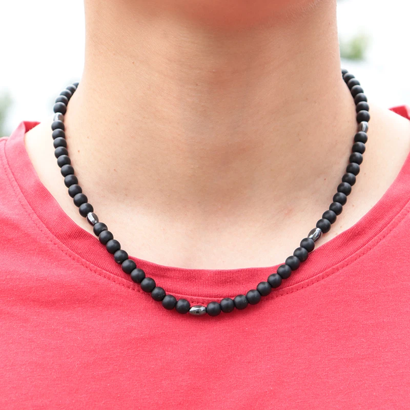 Men Tiger Eye Stone Choker Necklace Punk Accessories