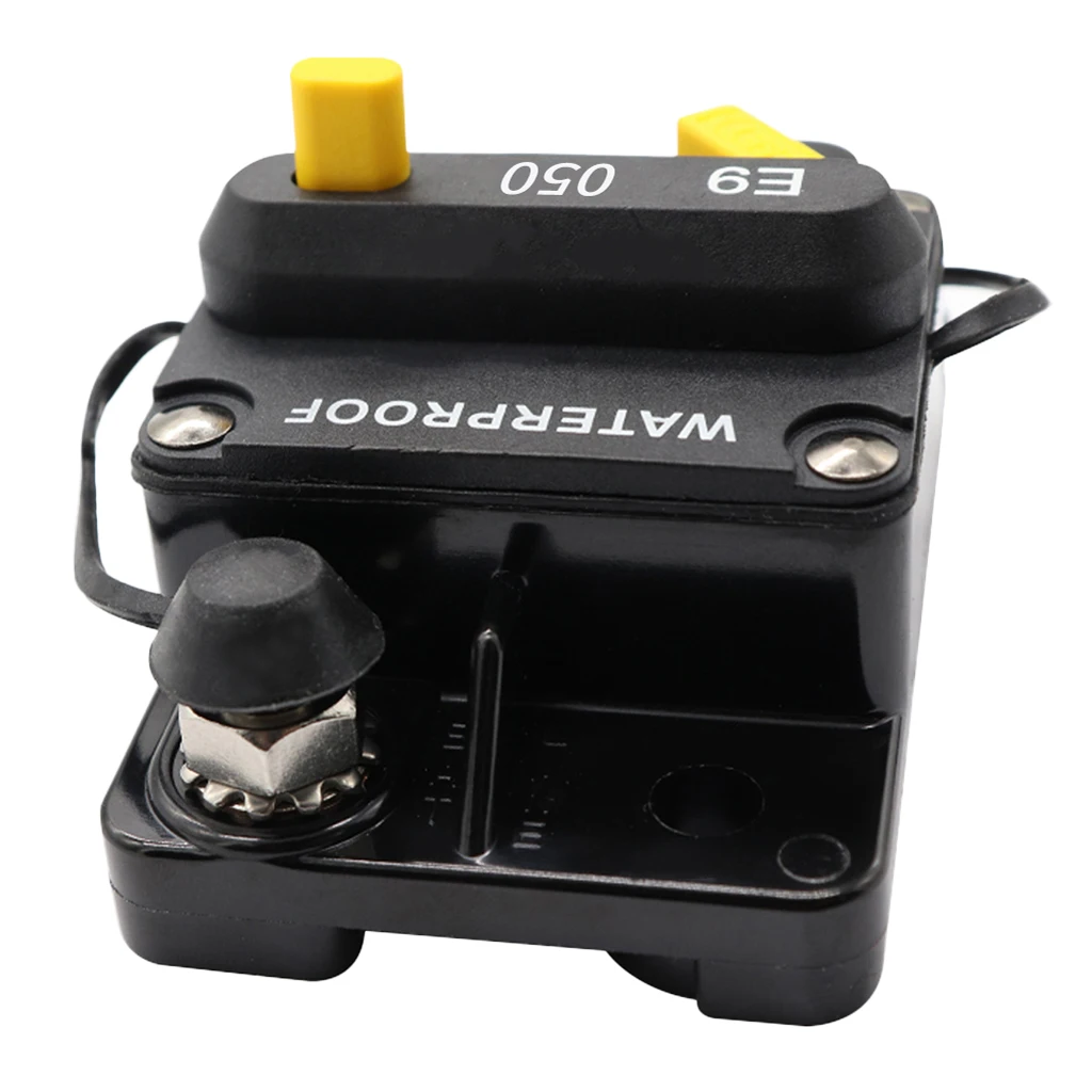 50Amp Waterproof Circuit Breaker with Manual Reset for Amps Protection Marine Trolling Motors Boat ATV Manual Power 12V-24V DC