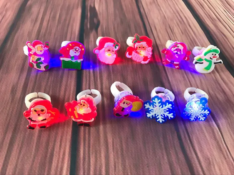 Рождественское светящееся кольцо детские игрушки мультфильм мягкий клей led сверкающий светящийся кольцо пальчиковые огни