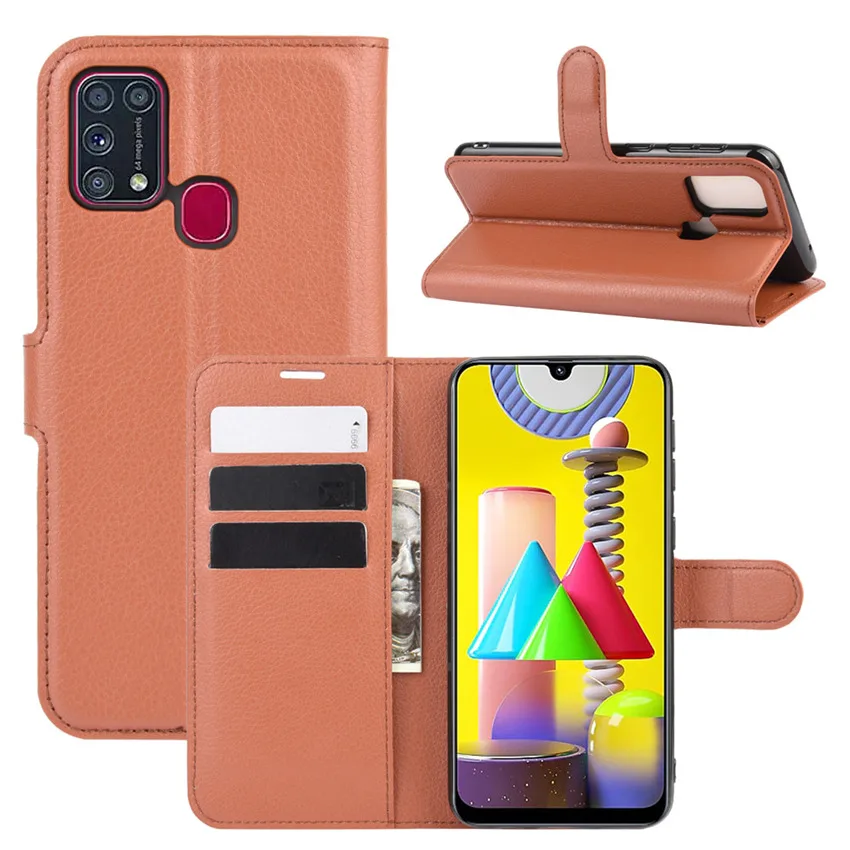 Для Samsung Galaxy M31 чехол с откидной крышкой для Высокое качество кожаный подставкой