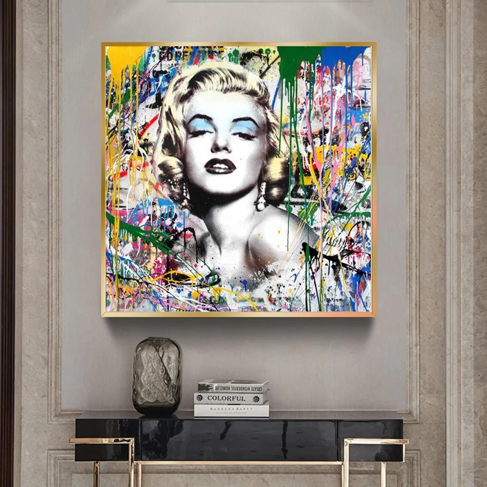 

Abstract Retro Woman Protrait Painting Wall Decor Canvas Print And Poster Graffiti Street Art Picture Cuadros For Living Room