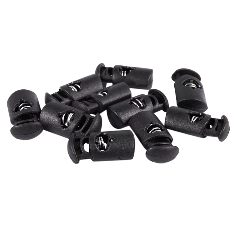 Diameter 8 Mm Hole Cord Stopper Laces Snap Hook Black 10 Pcs | Дом и сад