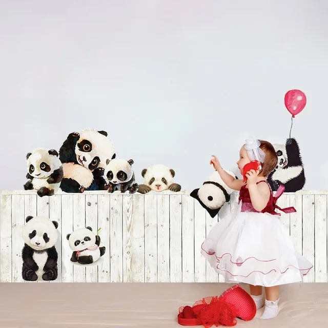 Ilustração de desenhos animados panda rosto • adesivos para a parede kung  fu, assustado, panda