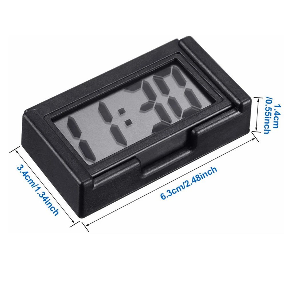 1pc Mini Car Clock Auto Truck Dashboard Time Convenient Durable Self-Adhesive Bracket Vehicle Electronic Digital Clock For Car