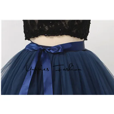 Navy Blue Макси Длинная Мягкая юбка из фатина в стиле стимпанк черная Готическая плиссированная юбка-пачка Женская винтажная Нижняя юбка lange rok jupes falda - Color: Navy Blue