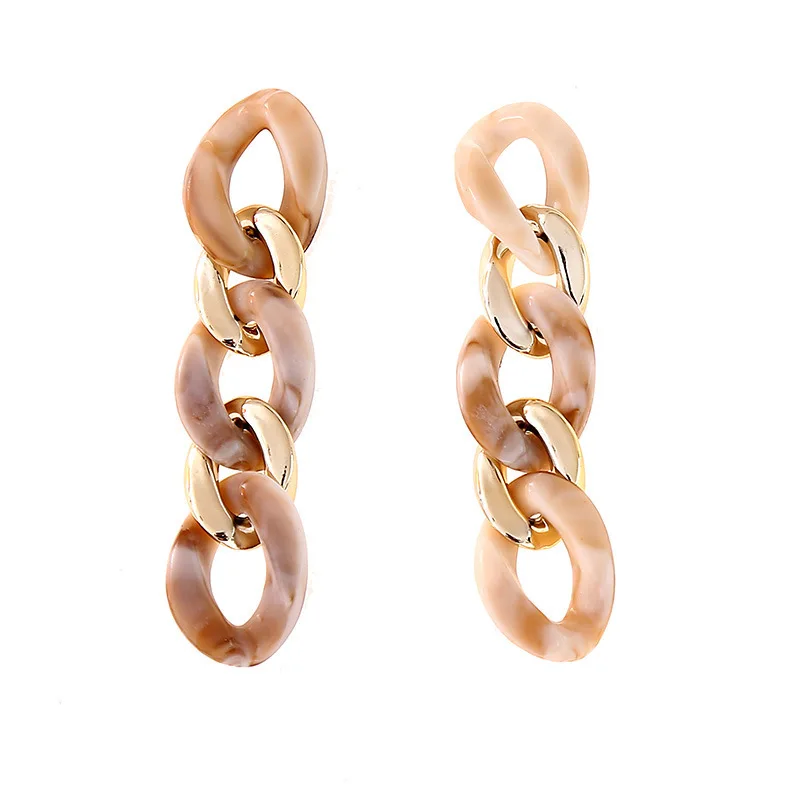 

2019 New Arrival Direct Selling Vintage Women Brincos Pendientes Long Chain Multi-layer Acrylic Earrings Cross-border Geometric