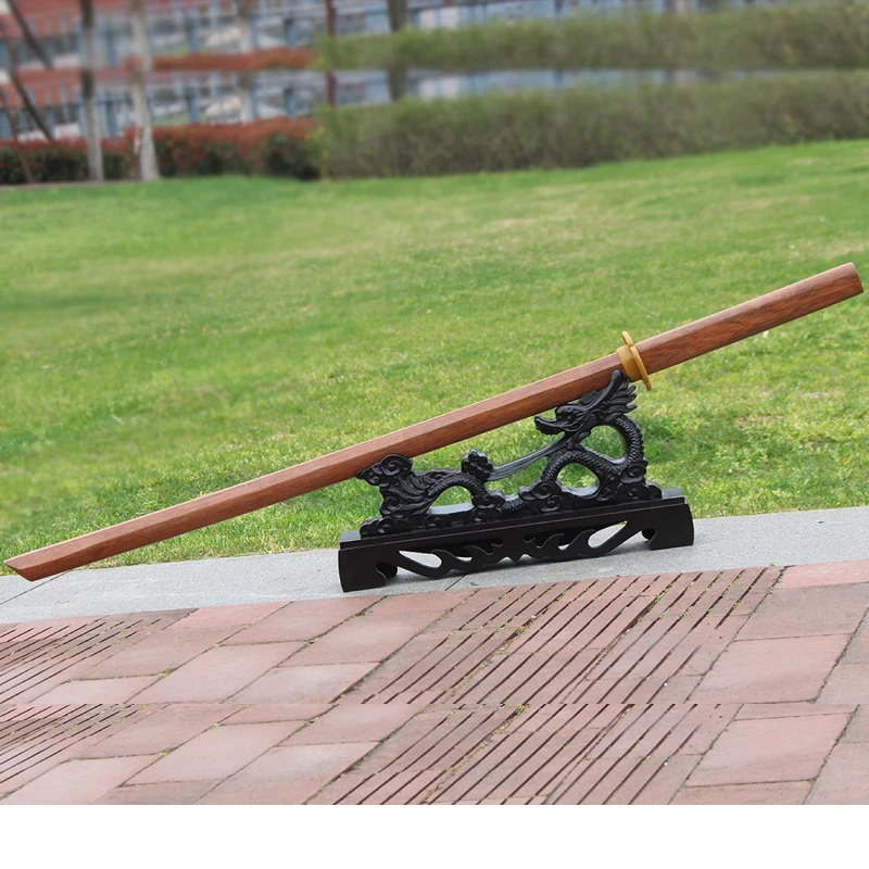 Комбинированный дорожный деревянный меч из цельного дерева, японский меч Kendo Woodens для взрослых и детей, два потока, тренировочный меч из дерева sowrd