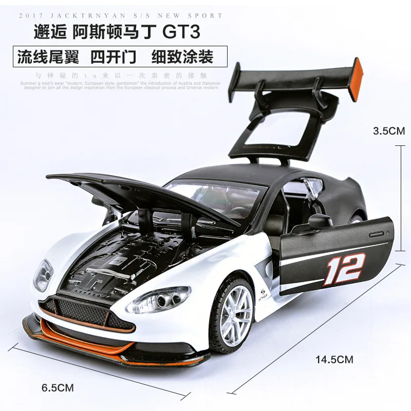 1:32 высокое моделирование Aston Martin GT3 модель супер спортивный гоночный автомобиль звук и свет оттяните назад автомобиль для детей Подарки