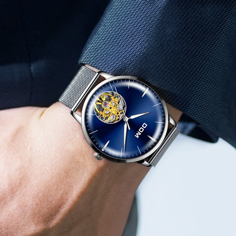 DOM мужские часы автоматические механические модные роскошные брендовые стальные