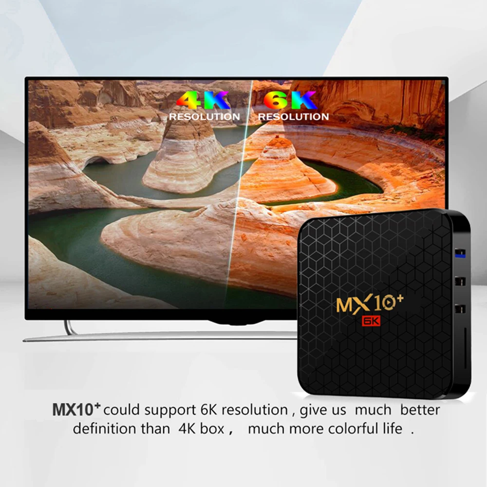  2019 New MX10+ H6 Android 9.0 TV Box 4GB 64GB Smart TV Box 2.4G 5G Dual WiFi 6K BT4.0 3D Media Paly