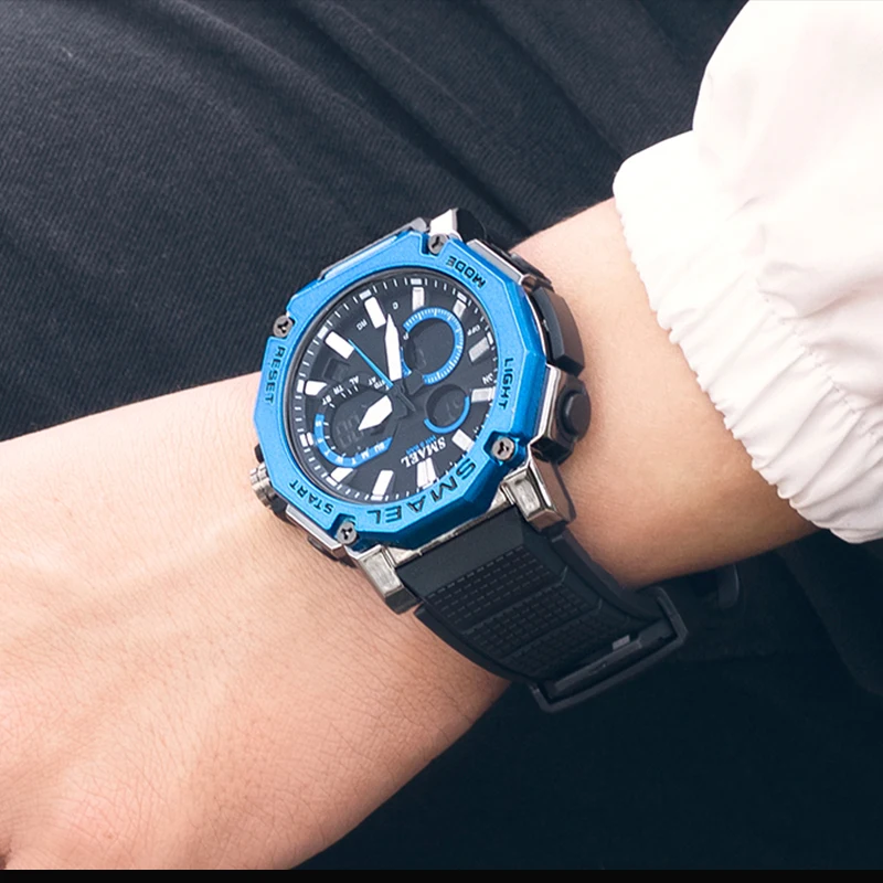 Fashion Sports Watch SMAEL Men's Light Luxury Quartz Watch Military Industrial style Wristwatches Alarm Clock 8047 Men Watches